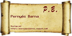 Pernyés Barna névjegykártya
